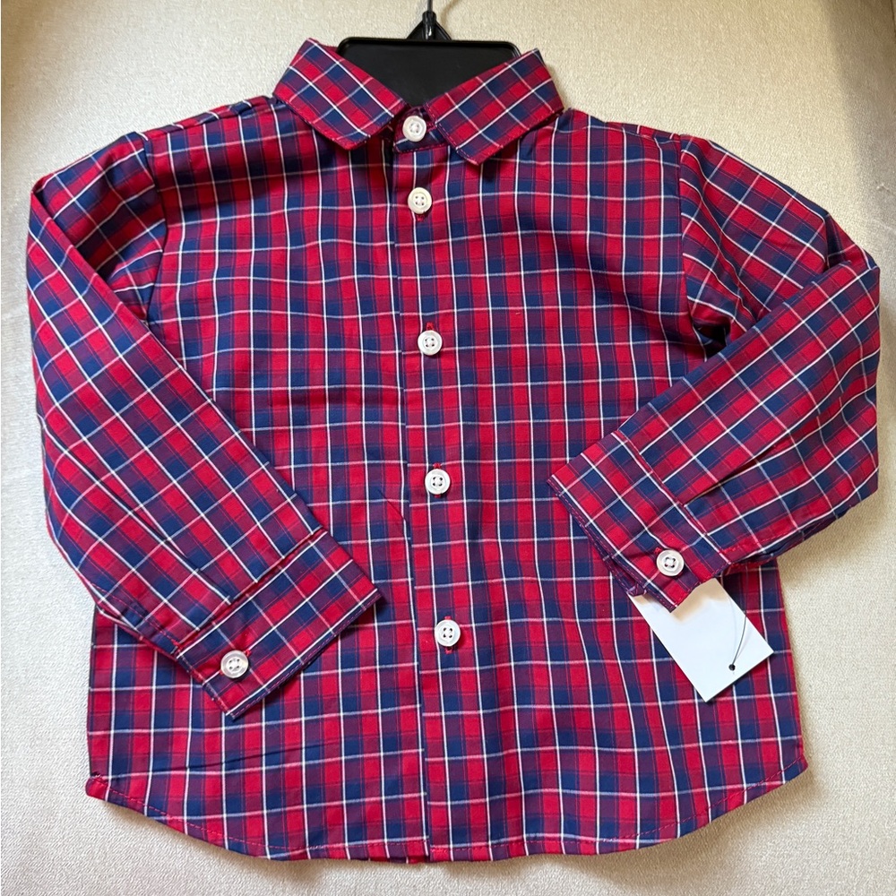 Kids Red and Blue Plaid Tommy Hilfiger Shirt